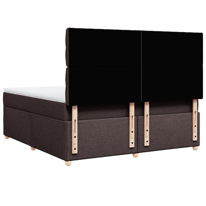Giroletto a Molle con Materasso Marrone Scuro 180x200cm Tessuto | homemem39