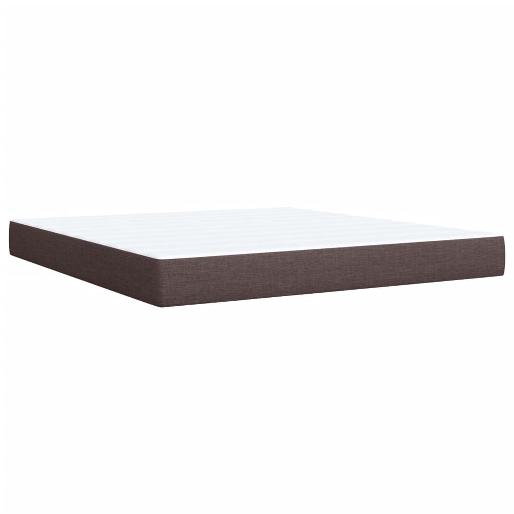 Giroletto a Molle con Materasso Marrone Scuro 180x200cm Tessuto | homemem39