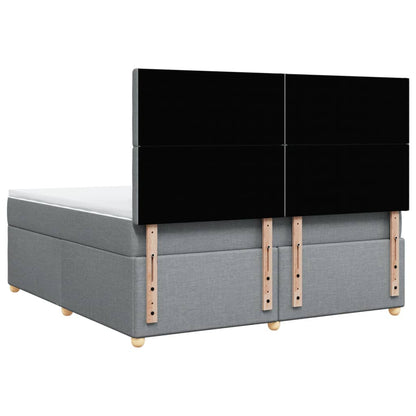 Giroletto a Molle con Materasso Grigio Chiaro180x200 cm Tessuto - homemem39