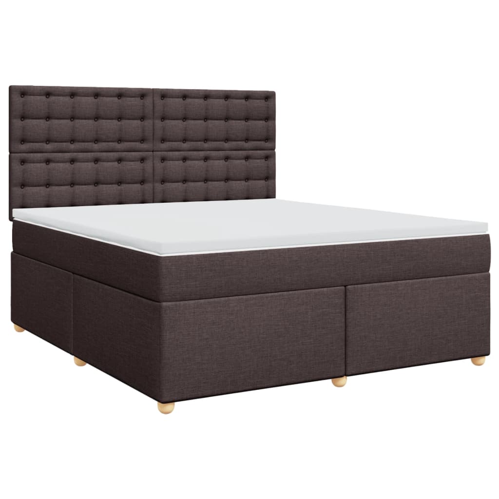Giroletto a Molle con Materasso Marrone Scuro 180x200cm Tessuto | homemem39