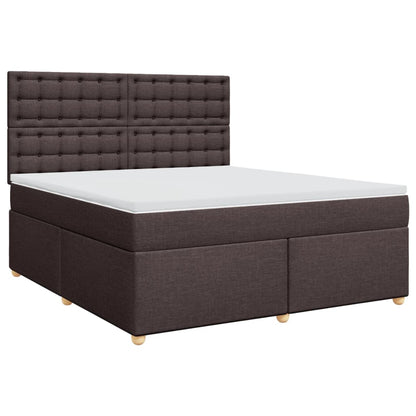 Giroletto a Molle con Materasso Marrone Scuro 180x200cm Tessuto | homemem39