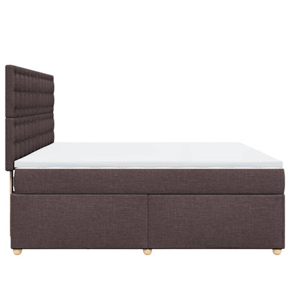 Giroletto a Molle con Materasso Marrone Scuro 180x200cm Tessuto | homemem39