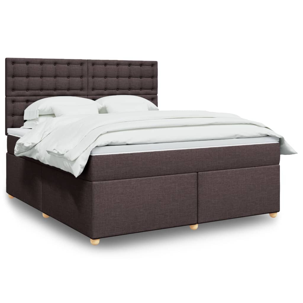 Giroletto a Molle con Materasso Marrone Scuro 180x200cm Tessuto | homemem39