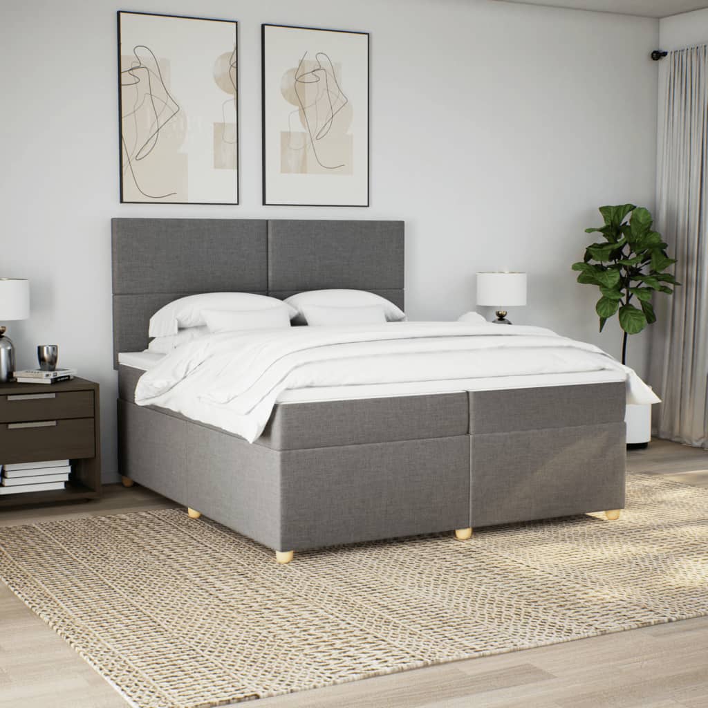 Giroletto a Molle con Materasso Tortora 200x200 cm in Tessuto | homemem39