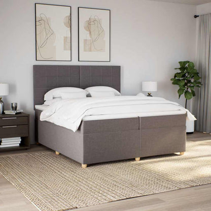 Giroletto a Molle con Materasso Tortora 200x200 cm in Tessuto | homemem39