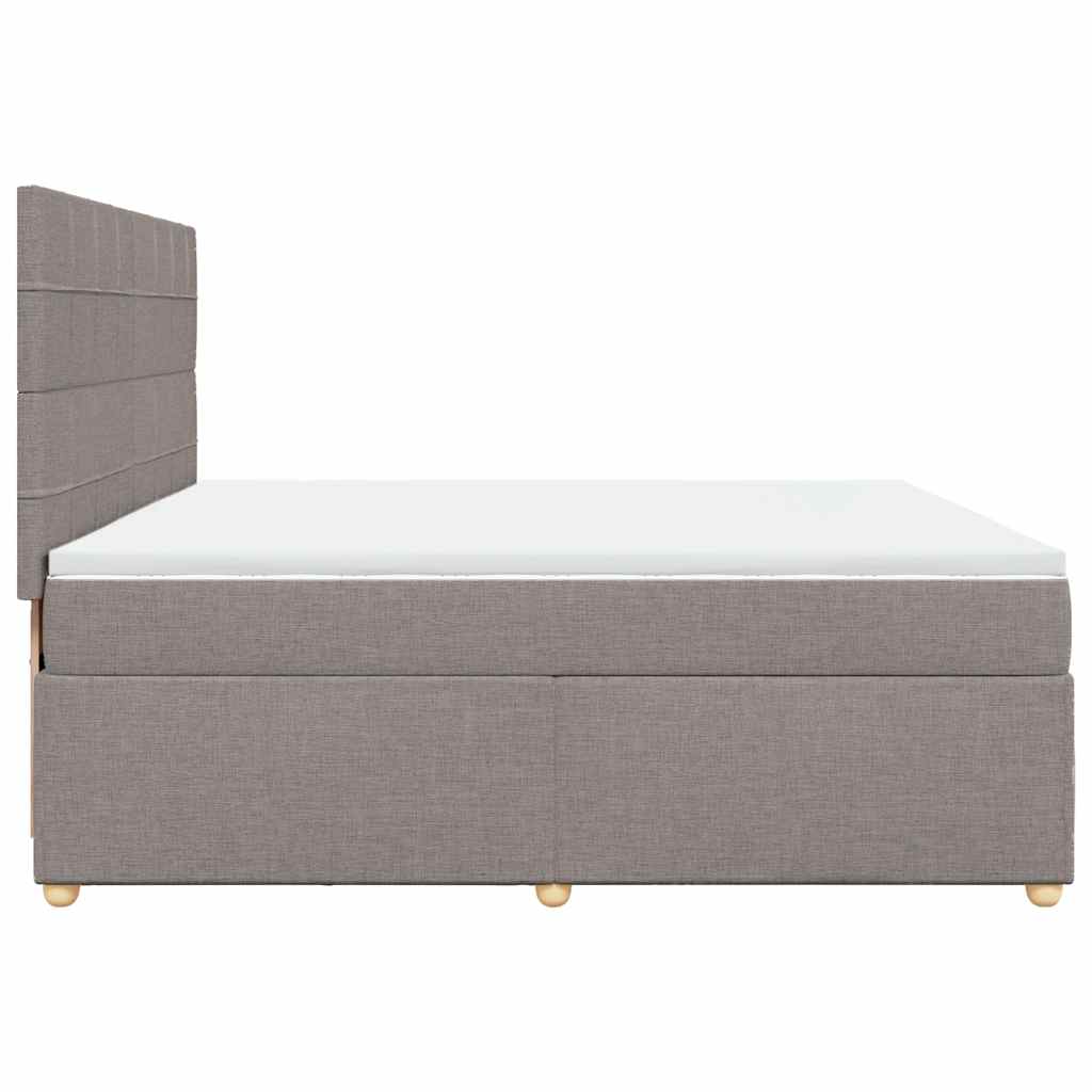 Giroletto a Molle con Materasso Tortora 200x200 cm in Tessuto | homemem39