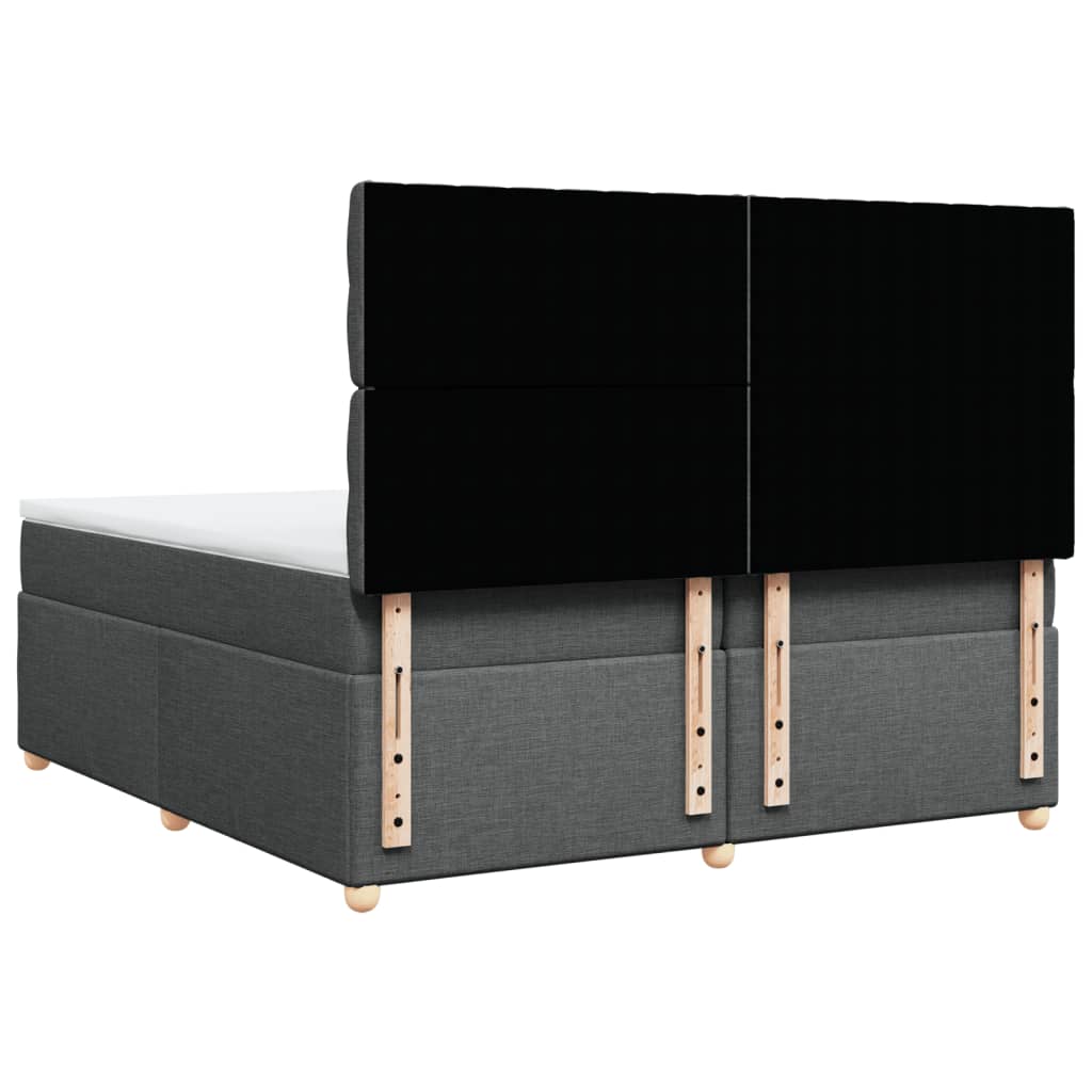 Giroletto a Molle con Materasso Grigio Scuro 200x200 cm Tessuto - homemem39