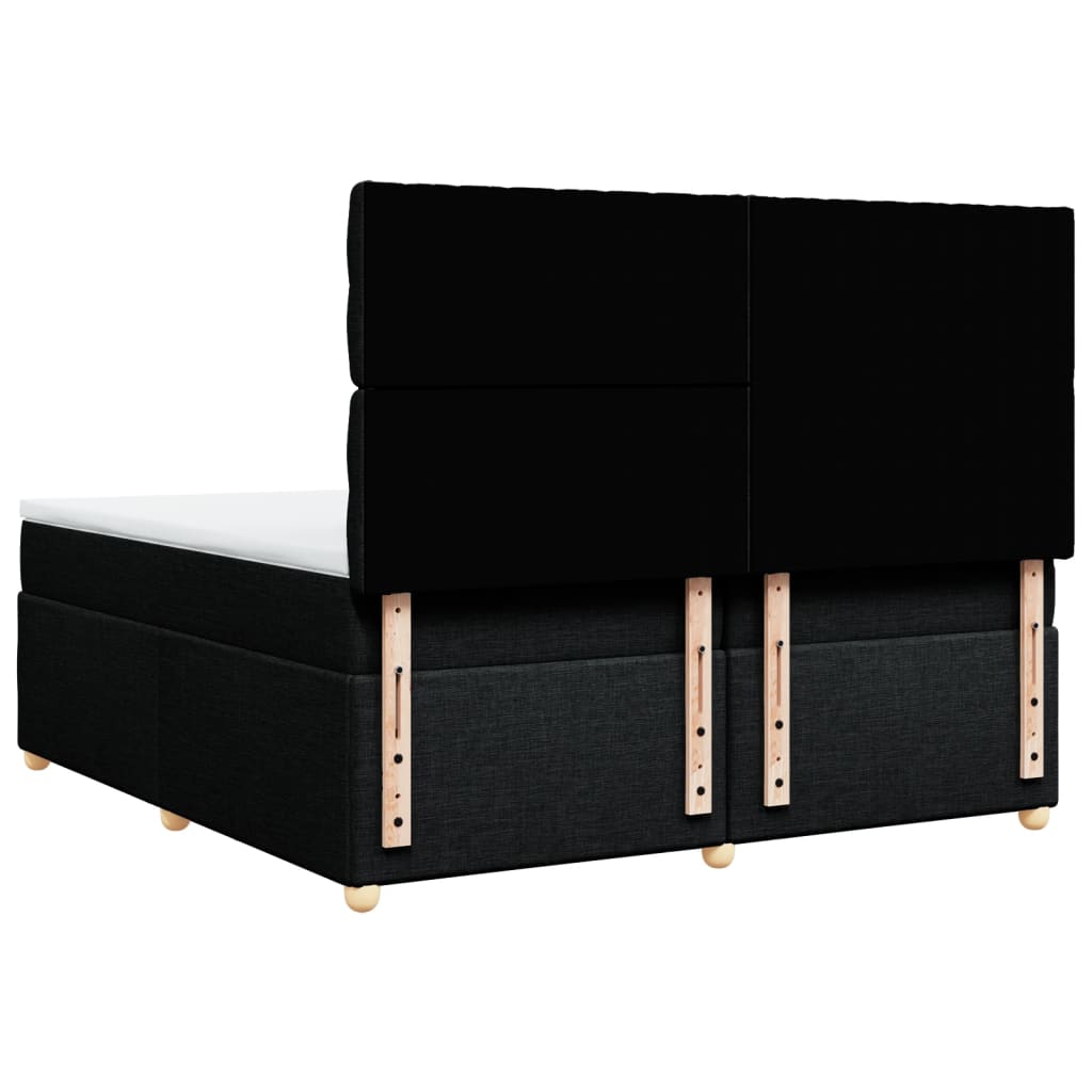 Giroletto a Molle con Materasso Nero 200x200 cm in Tessuto - homemem39