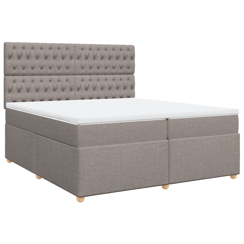 Giroletto a Molle con Materasso Tortora 200x200 cm in Tessuto | homemem39