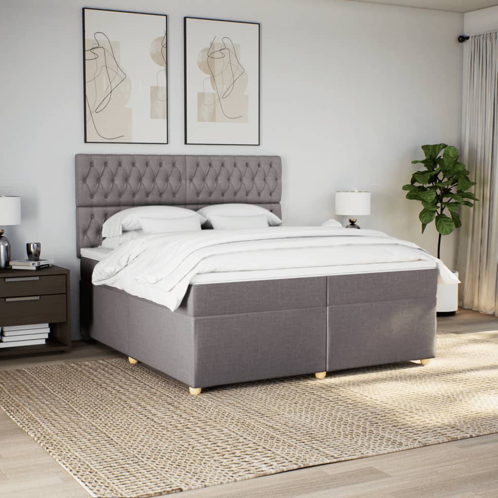 Giroletto a Molle con Materasso Tortora 200x200 cm in Tessuto | homemem39