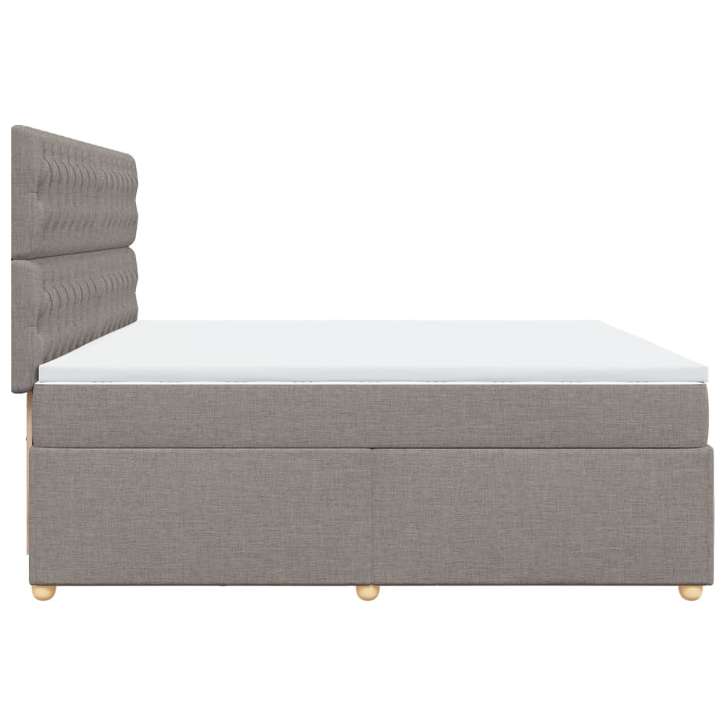 Giroletto a Molle con Materasso Tortora 200x200 cm in Tessuto | homemem39