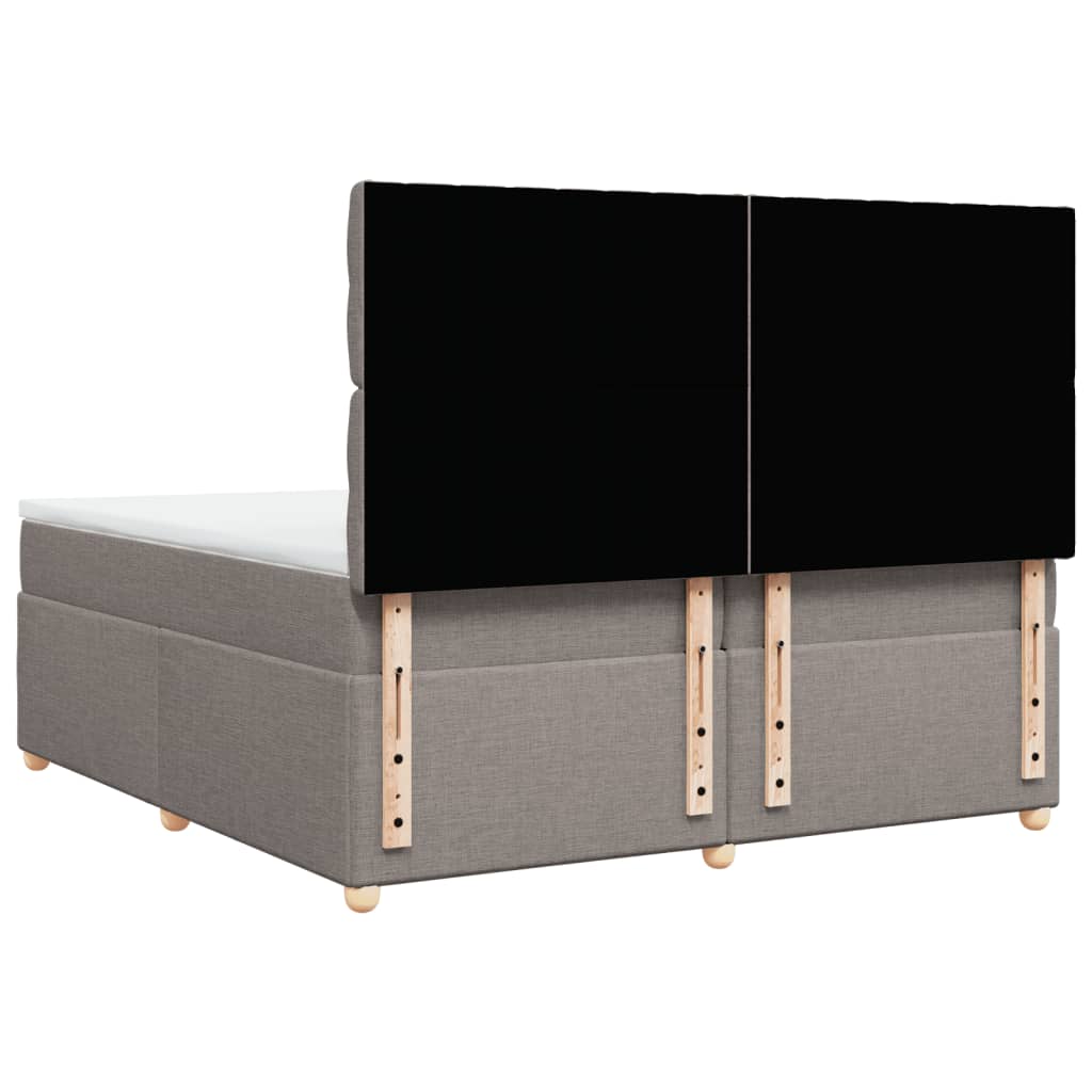 Giroletto a Molle con Materasso Tortora 200x200 cm in Tessuto | homemem39