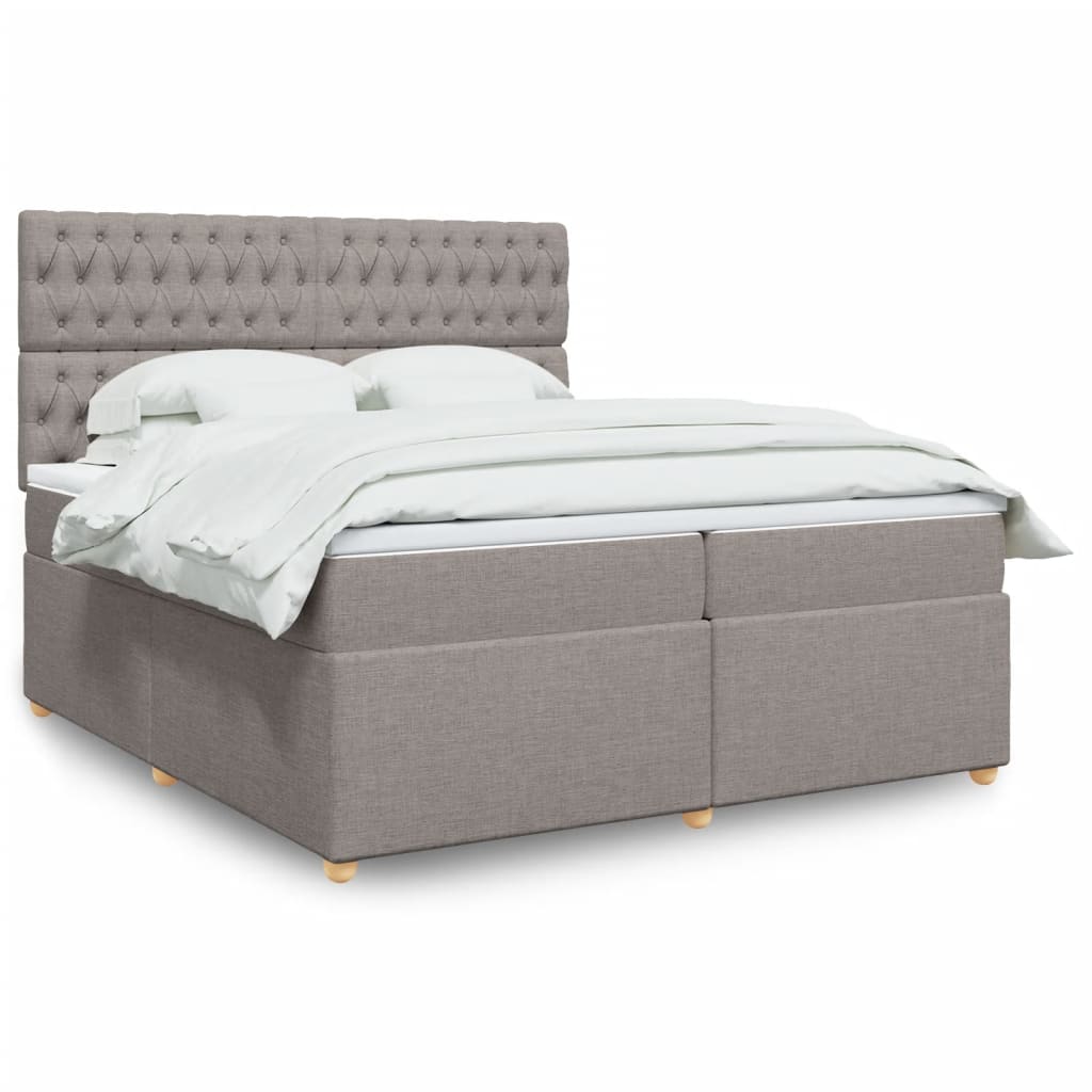 Giroletto a Molle con Materasso Tortora 200x200 cm in Tessuto | homemem39