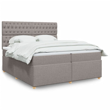 Giroletto a Molle con Materasso Tortora 200x200 cm in Tessuto | homemem39
