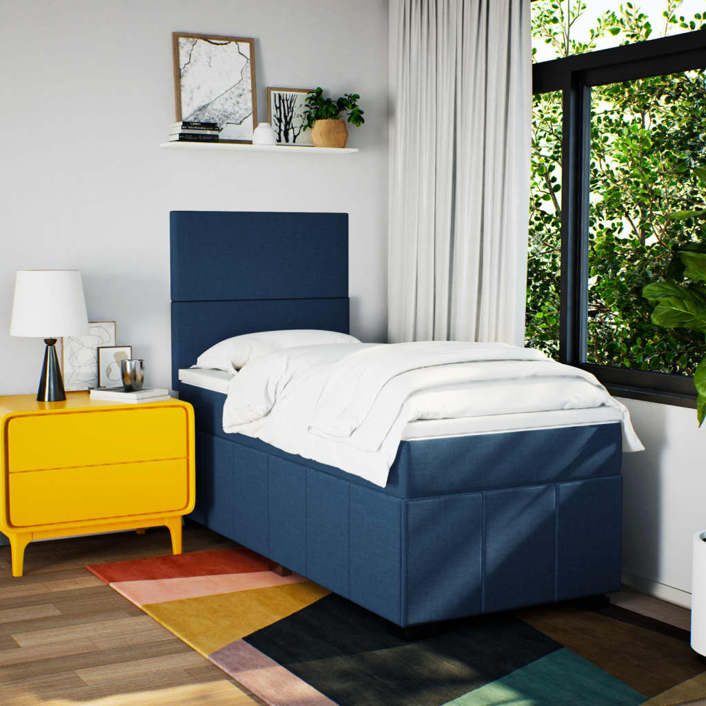 Giroletto a Molle con Materasso Blu 80x200 cm inTessuto | homemem39