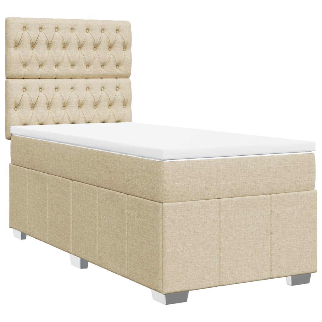 Giroletto a Molle con Materasso Crema 80x200 cm inTessuto | homemem39