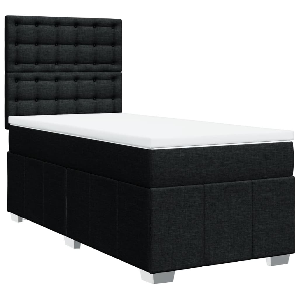 Giroletto a Molle con Materasso Nero 80x200 cm inTessuto | homemem39