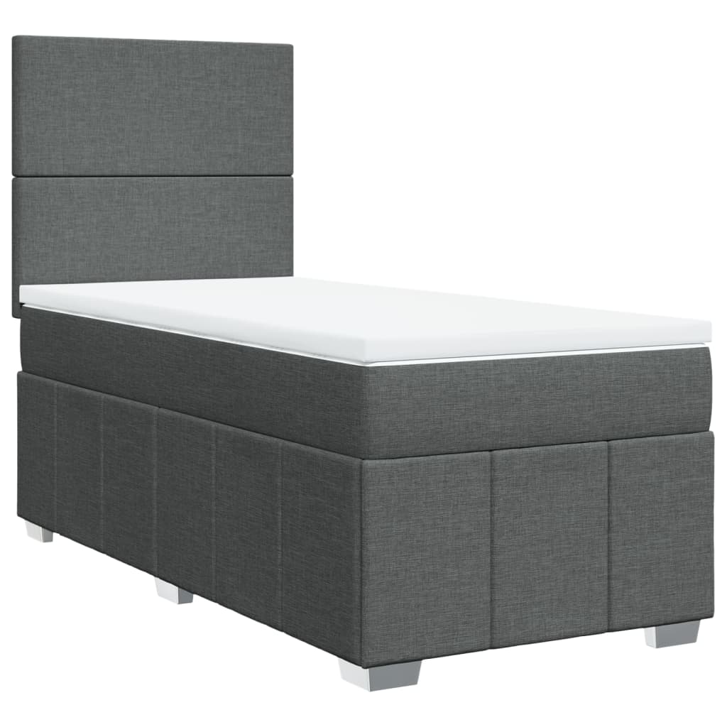 Giroletto a Molle con Materasso Grigio Scuro 90x190 cm Tessuto | homemem39