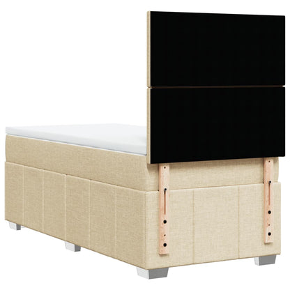 Giroletto a Molle con Materasso Crema 90x190 cm in Tessuto | homemem39