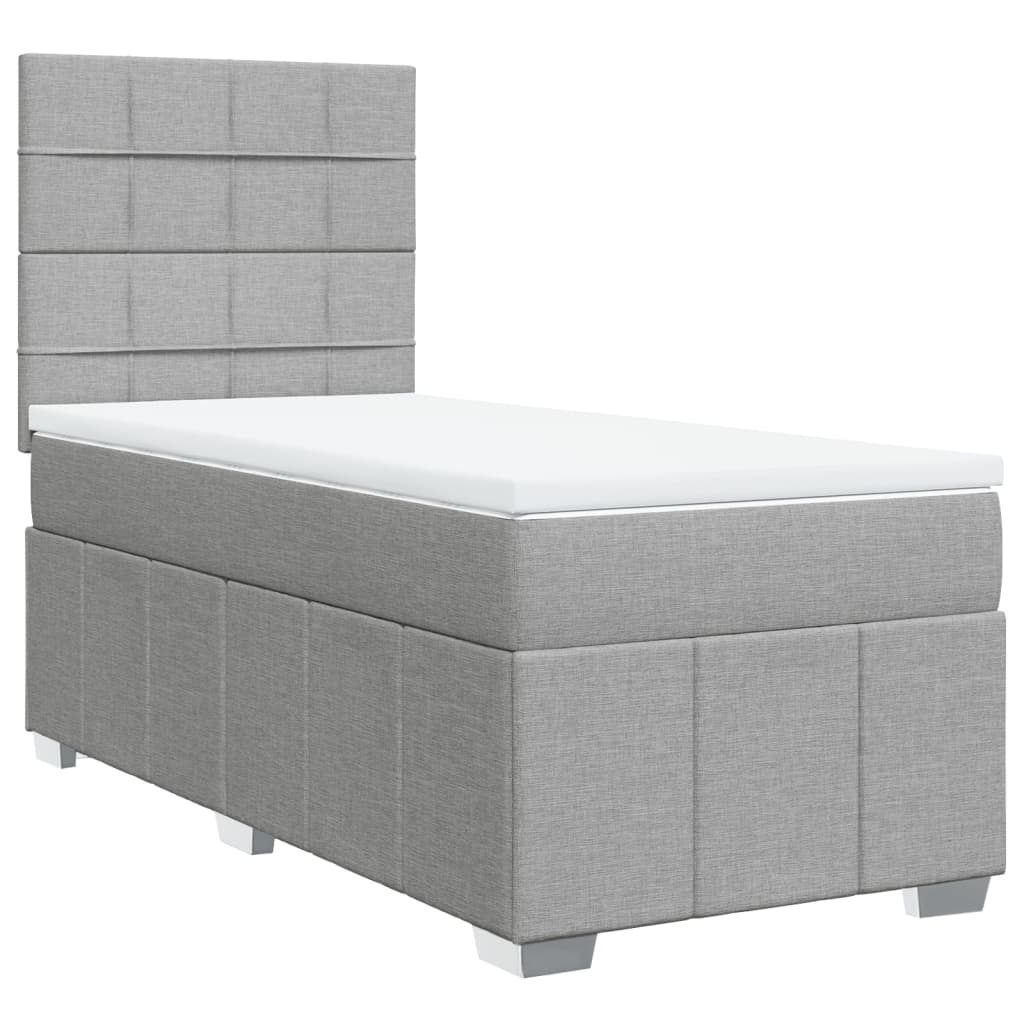 Giroletto a Molle con Materasso Grigio Chiaro 90x190 cm Tessuto | homemem39