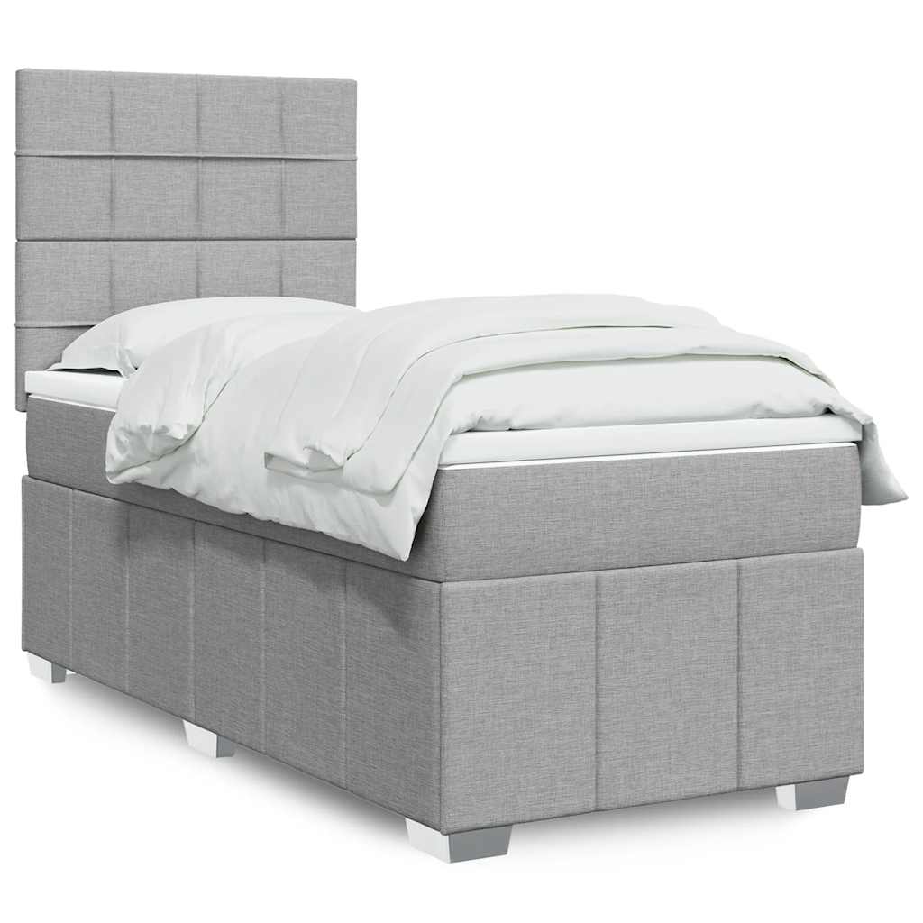 Giroletto a Molle con Materasso Grigio Chiaro 90x190 cm Tessuto | homemem39