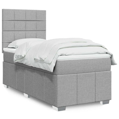 Giroletto a Molle con Materasso Grigio Chiaro 90x190 cm Tessuto | homemem39