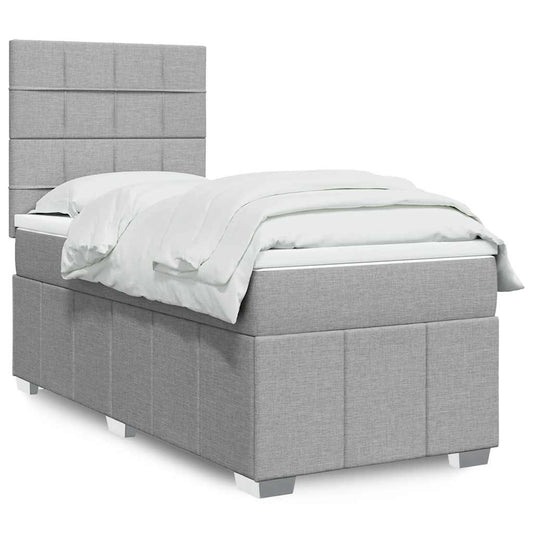 Giroletto a Molle con Materasso Grigio Chiaro 90x190 cm Tessuto | homemem39