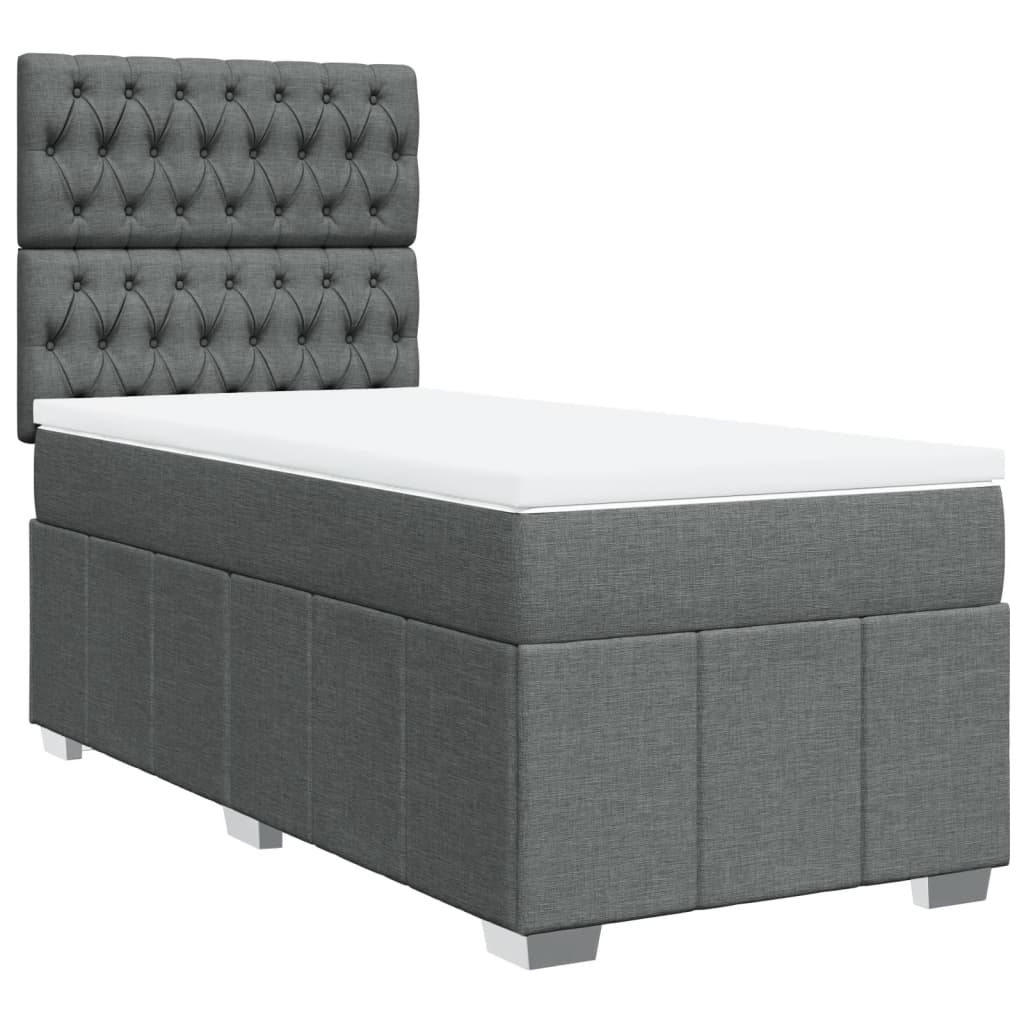 Giroletto a Molle con Materasso Grigio Scuro 90x190 cm Tessuto | homemem39