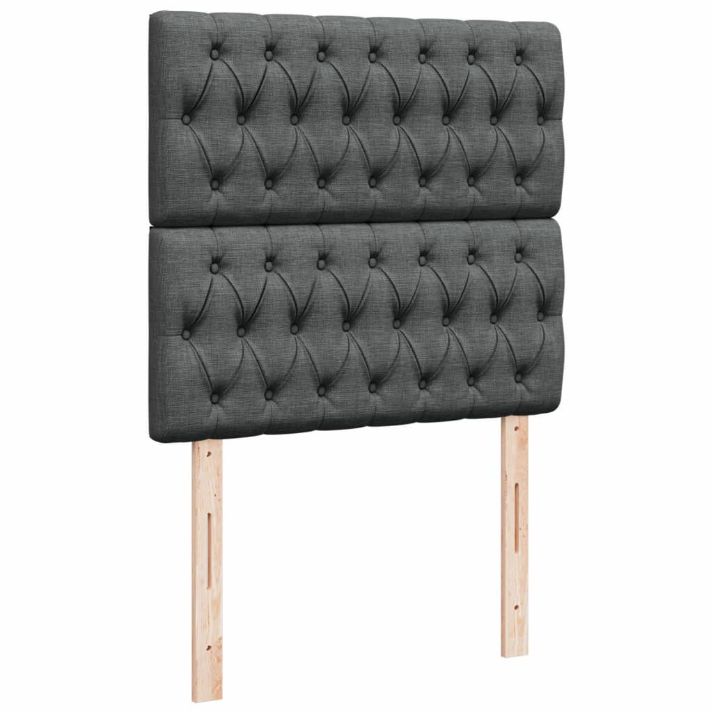 Giroletto a Molle con Materasso Grigio Scuro 90x190 cm Tessuto | homemem39