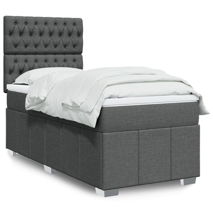 Giroletto a Molle con Materasso Grigio Scuro 90x190 cm Tessuto | homemem39