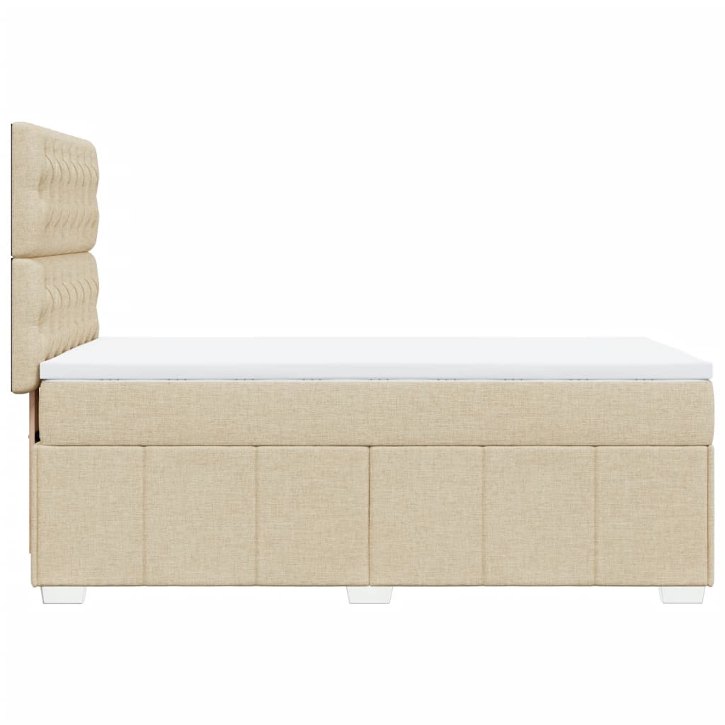Giroletto a Molle con Materasso Crema 90x190 cm in Tessuto | homemem39