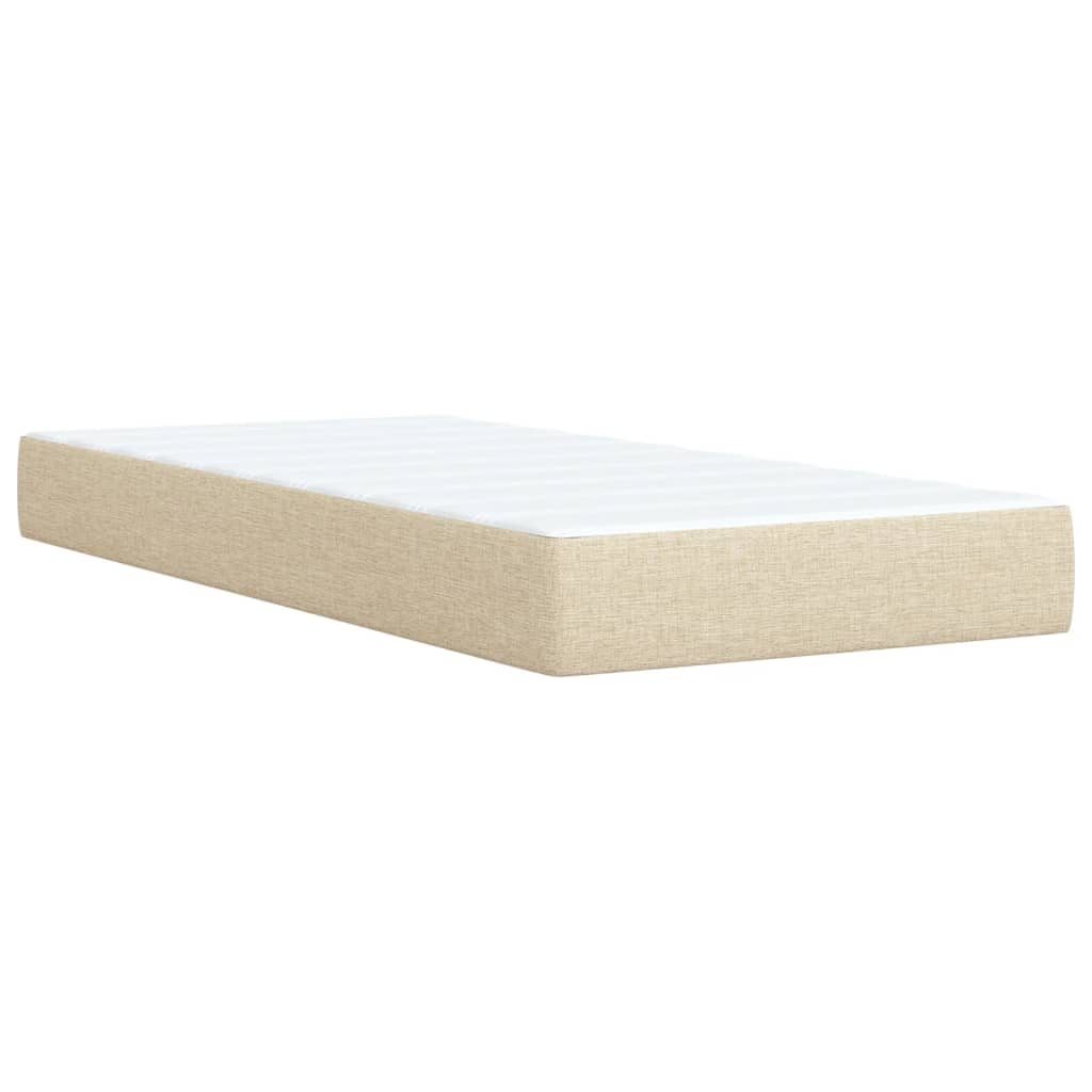 Giroletto a Molle con Materasso Crema 90x190 cm in Tessuto | homemem39