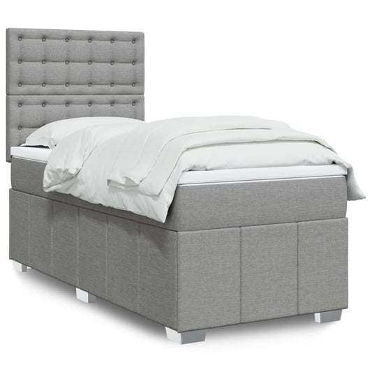 Giroletto a Molle con Materasso Grigio Chiaro 90x190 cm Tessuto | homemem39