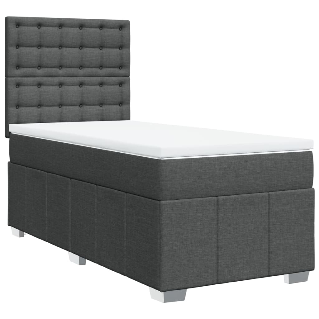 Giroletto a Molle con Materasso Grigio Scuro 90x190 cm Tessuto | homemem39