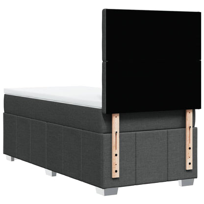 Giroletto a Molle con Materasso Grigio Scuro 90x190 cm Tessuto | homemem39
