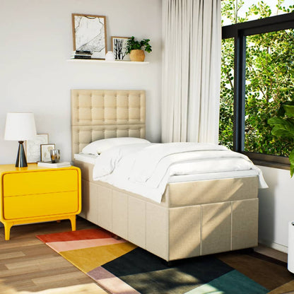 Giroletto a Molle con Materasso Crema 90x190 cm in Tessuto | homemem39