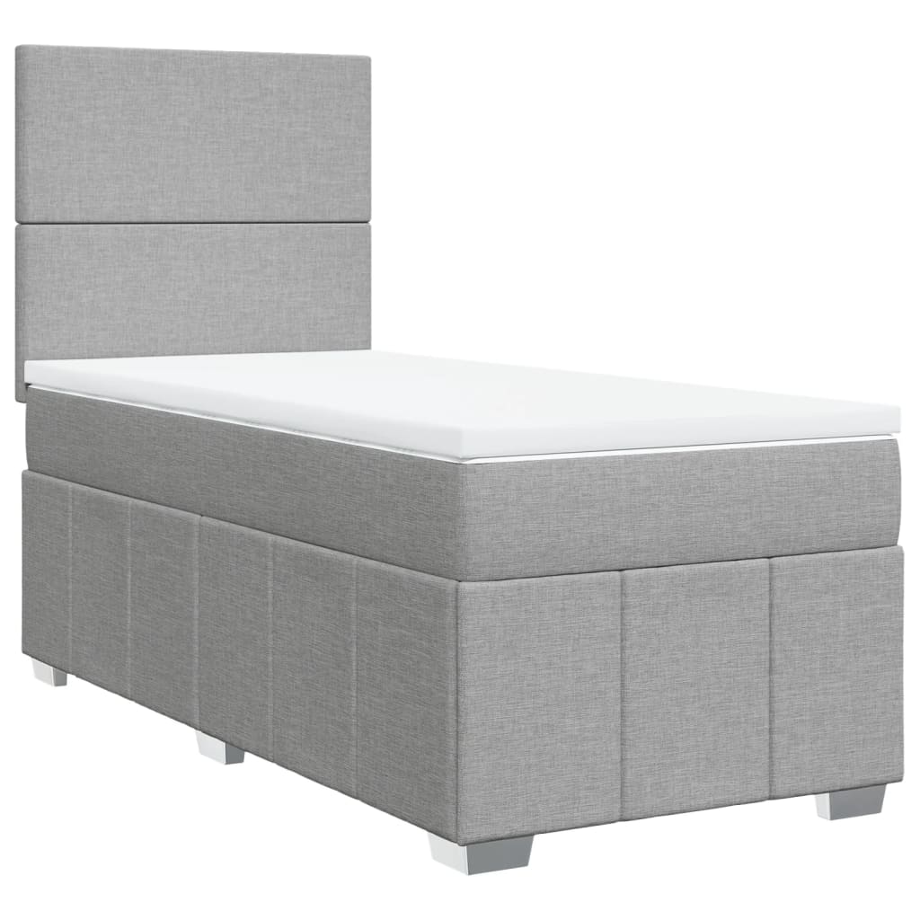 Giroletto a Molle con Materasso Grigio Chiaro 90x200 cm Tessuto | homemem39