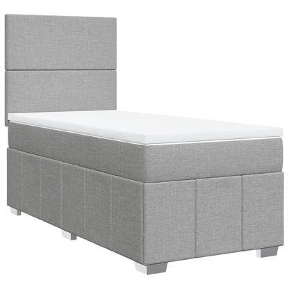 Giroletto a Molle con Materasso Grigio Chiaro 90x200 cm Tessuto | homemem39