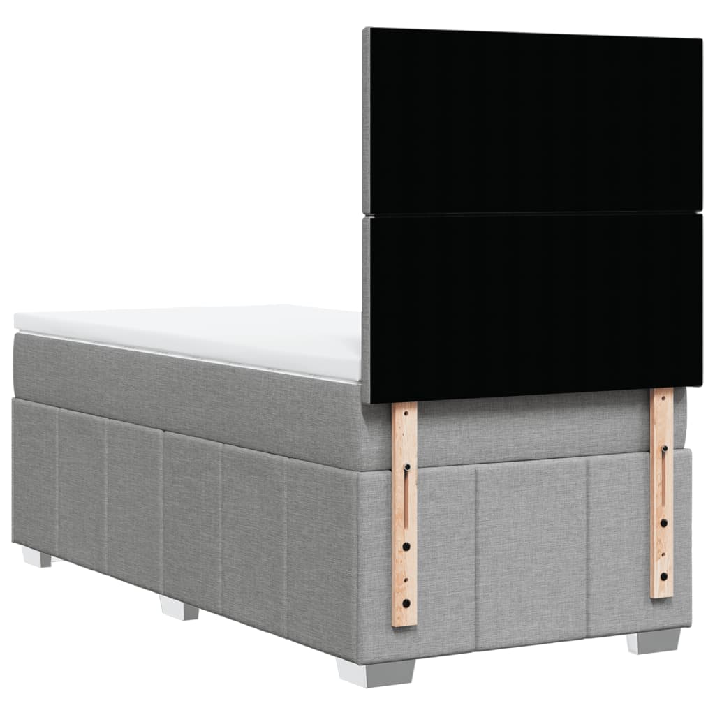 Giroletto a Molle con Materasso Grigio Chiaro 90x200 cm Tessuto | homemem39