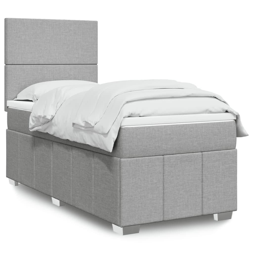 Giroletto a Molle con Materasso Grigio Chiaro 90x200 cm Tessuto | homemem39
