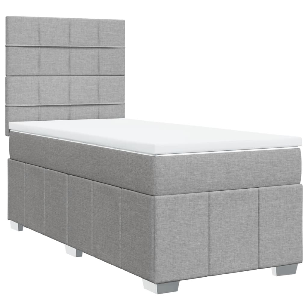 Giroletto a Molle con Materasso Grigio Chiaro 90x200 cm Tessuto | homemem39