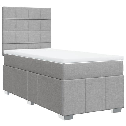 Giroletto a Molle con Materasso Grigio Chiaro 90x200 cm Tessuto | homemem39