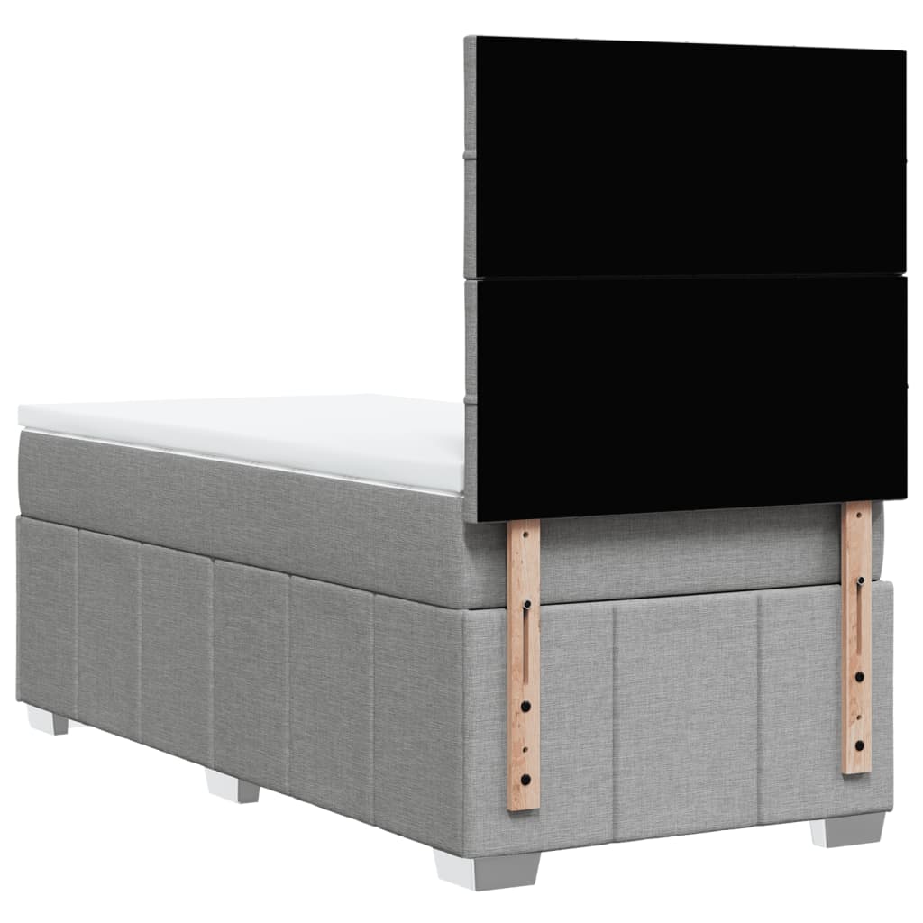 Giroletto a Molle con Materasso Grigio Chiaro 90x200 cm Tessuto | homemem39