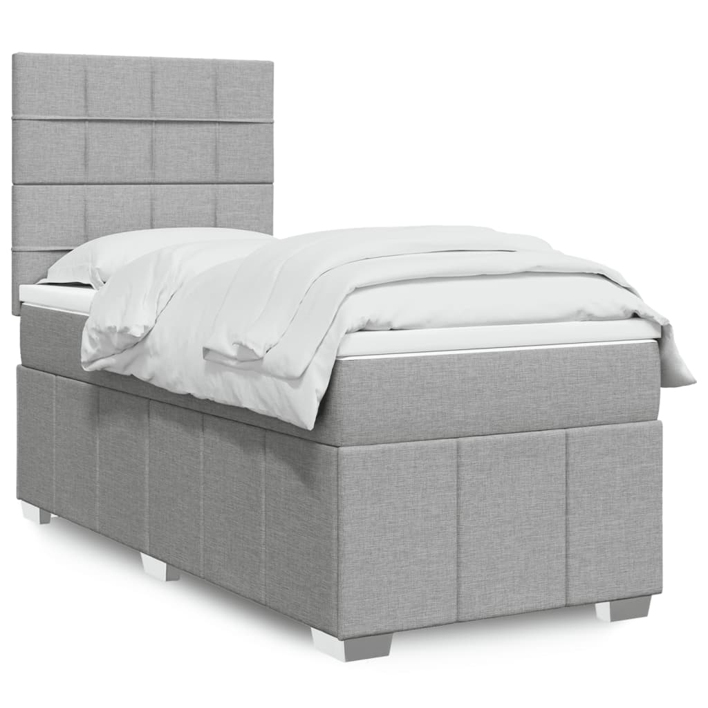 Giroletto a Molle con Materasso Grigio Chiaro 90x200 cm Tessuto | homemem39