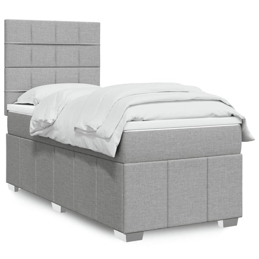 Giroletto a Molle con Materasso Grigio Chiaro 90x200 cm Tessuto | homemem39
