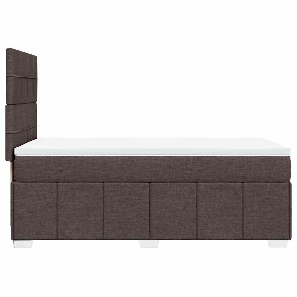Giroletto a Molle con Materasso Marrone Scuro 90x200 cm Tessuto | homemem39