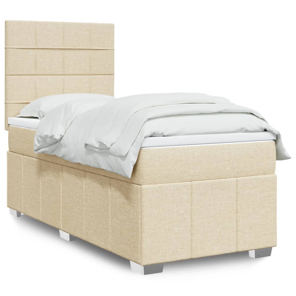 Giroletto a Molle con Materasso Crema 90x200 cm inTessuto | homemem39