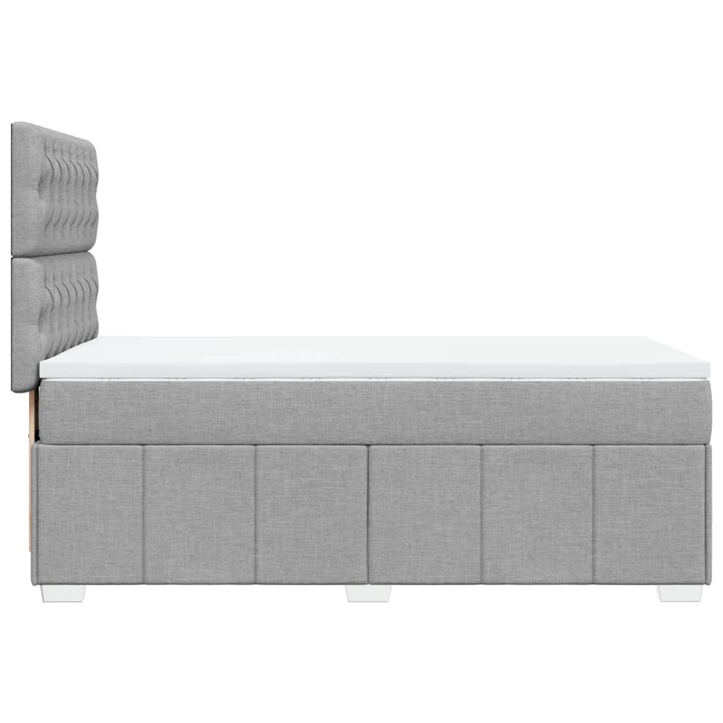 Giroletto a Molle con Materasso Grigio Chiaro 90x200 cm Tessuto