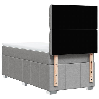 Giroletto a Molle con Materasso Grigio Chiaro 90x200 cm Tessuto | homemem39
