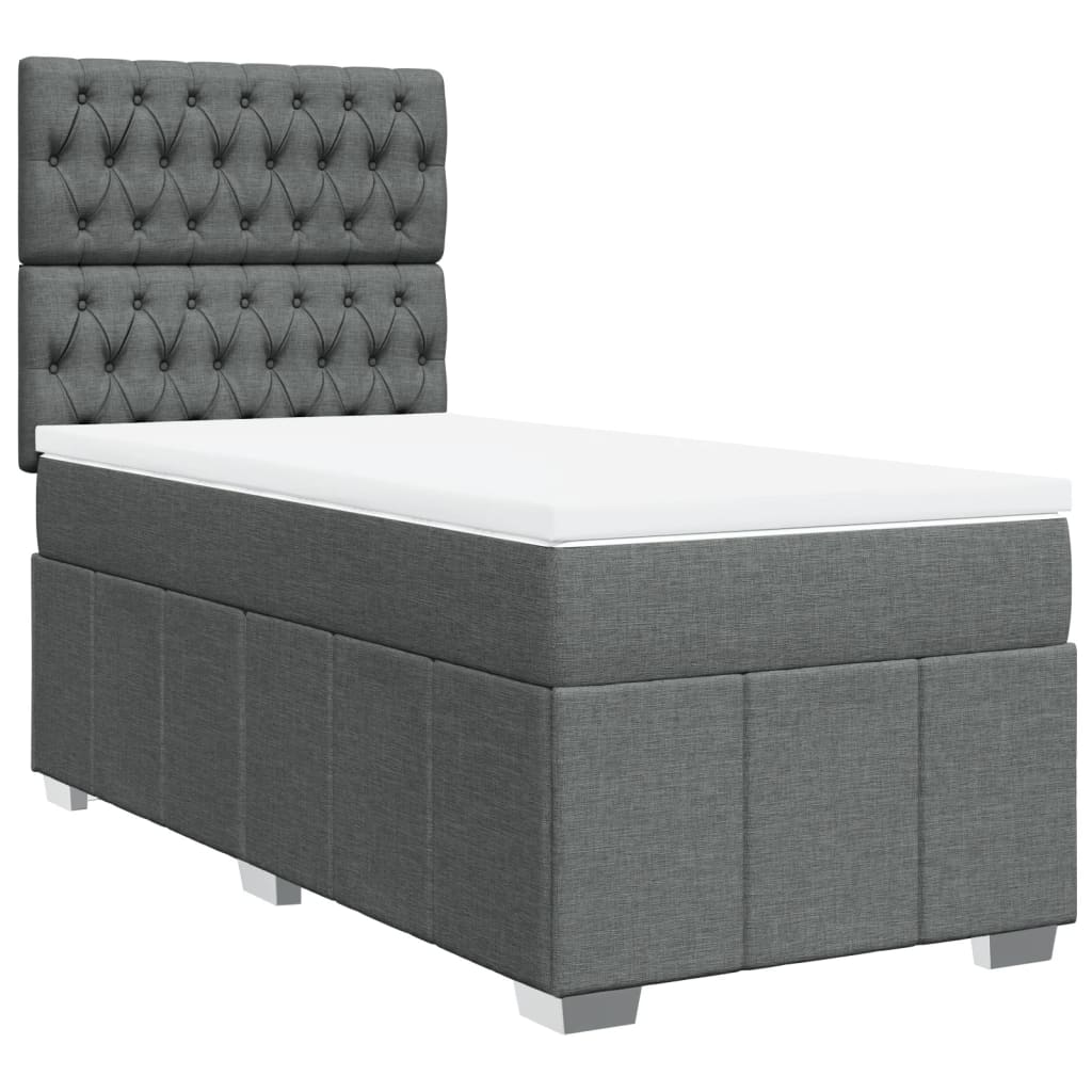 Giroletto a Molle con Materasso Grigio Scuro 90x200 cm Tessuto | homemem39